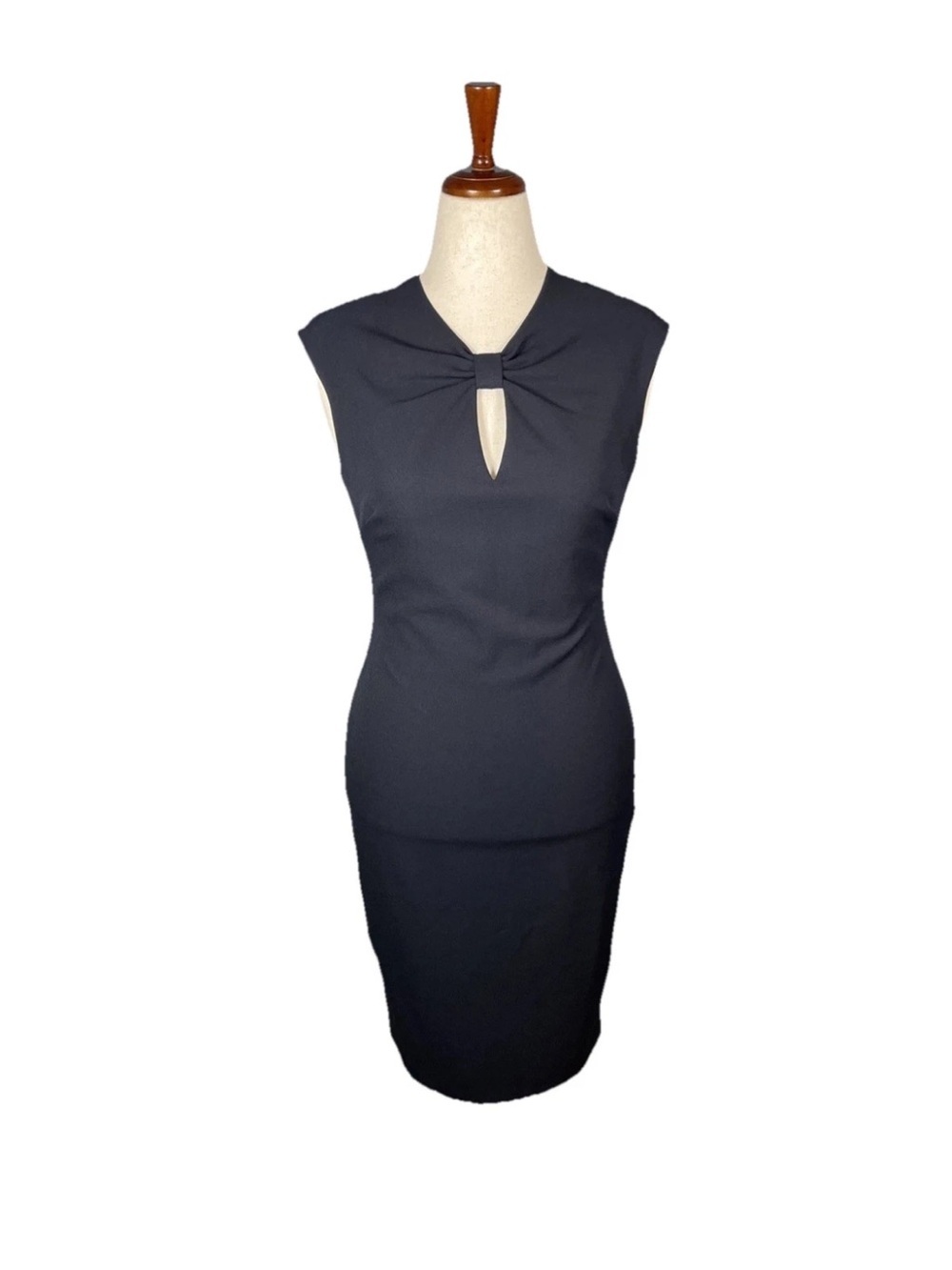 Ted Baker London Navy Blue Sleeveless Kezzia Keyhole Midi Sheath Dress 3 US 8-10